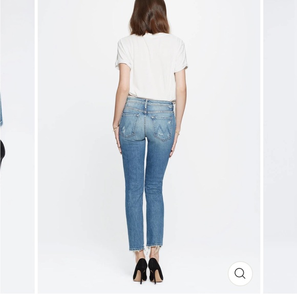 • Mother Denim • Women’s The Flirt Fray Jeans Cold Feet Blue Distressed Raw 25 - Picture 2 of 5